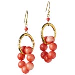 Coral Double-ring Drop Earring 