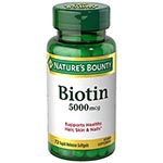 Nature's Bounty Biotin 5000mcg Super Potency ͯH (72)